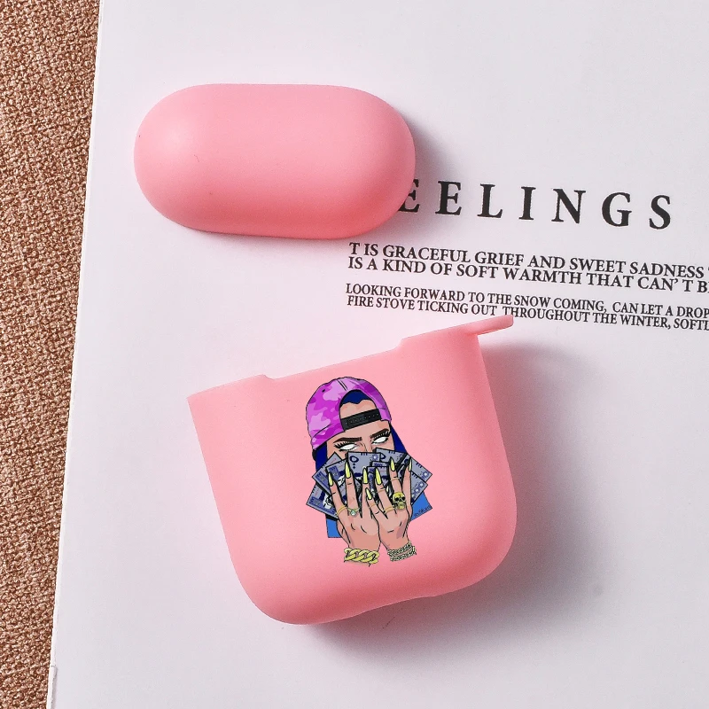 Fashion Black Girl Make Money Protective For Air Pods Case Airpods 1 2 Wireless Earphone Cases Silicone Pink Luxury Cute | Электроника