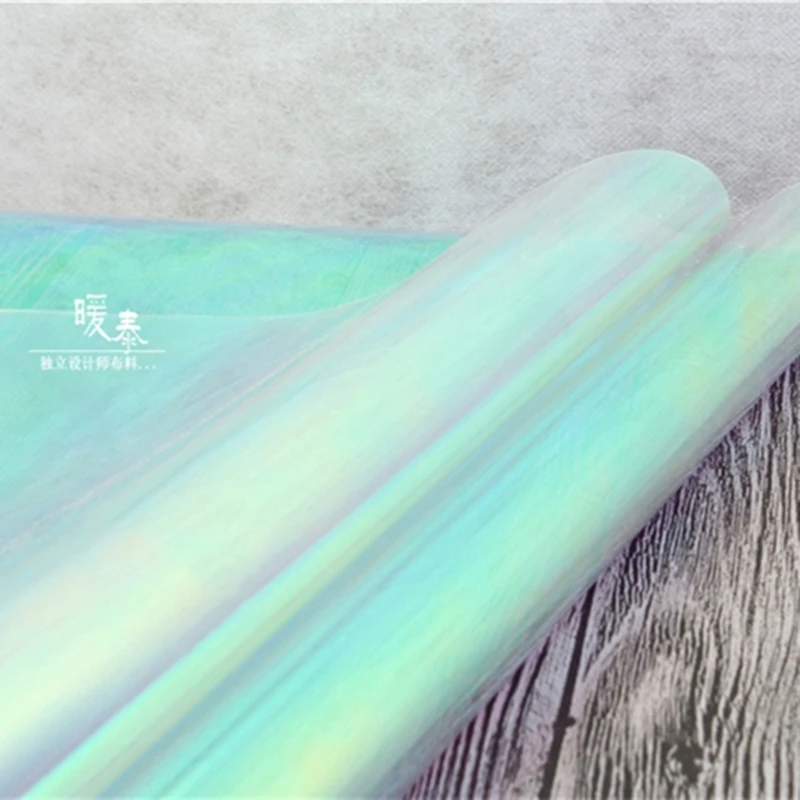 0 2 мм ТПУ ткань прозрачный радужный лазер ПВХ водонепроницаемый DIY дождевик мешки