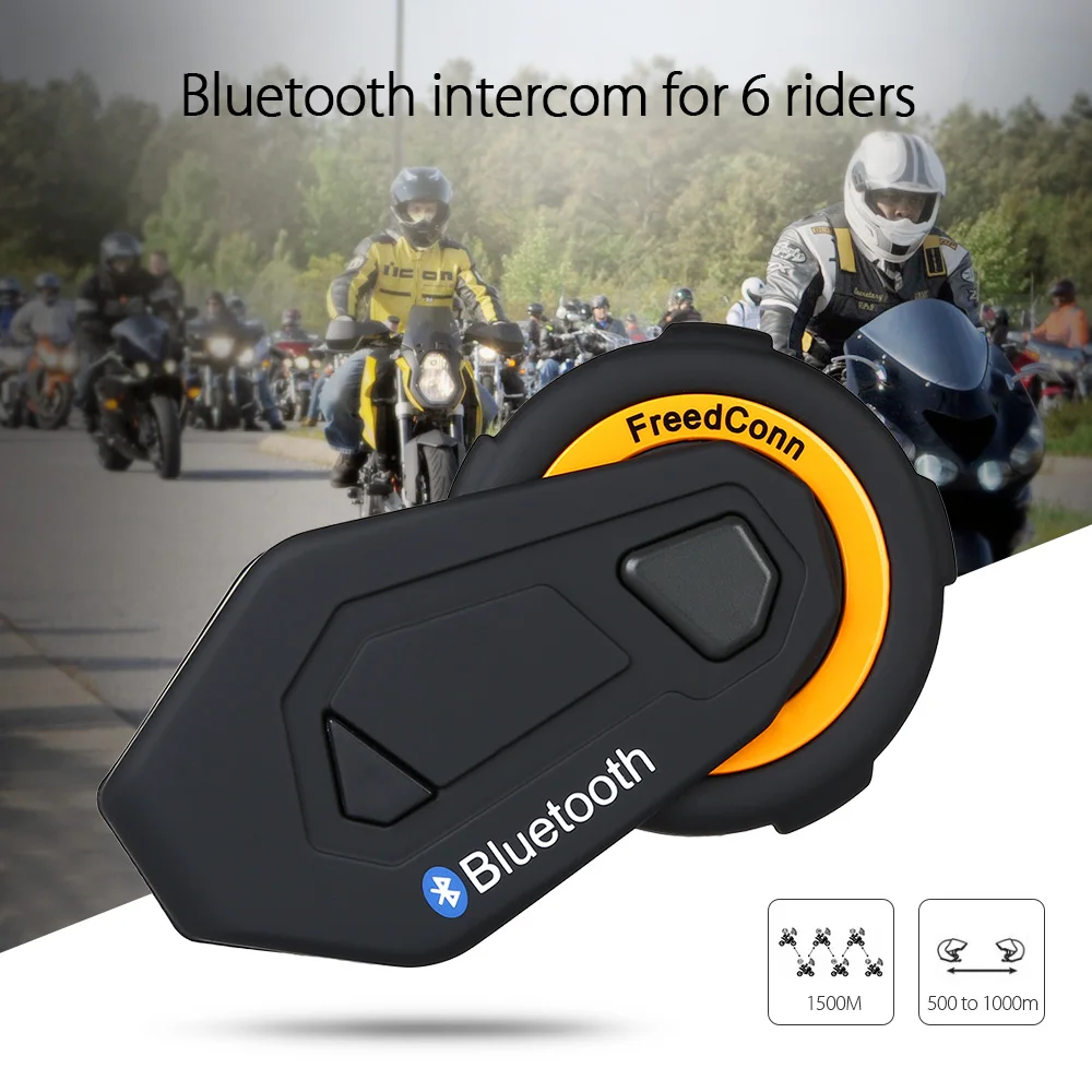 Freedconn T max мотоциклетный домофон Bluetooth гарнитура 6 человек FM радио 4 1 + мягкие