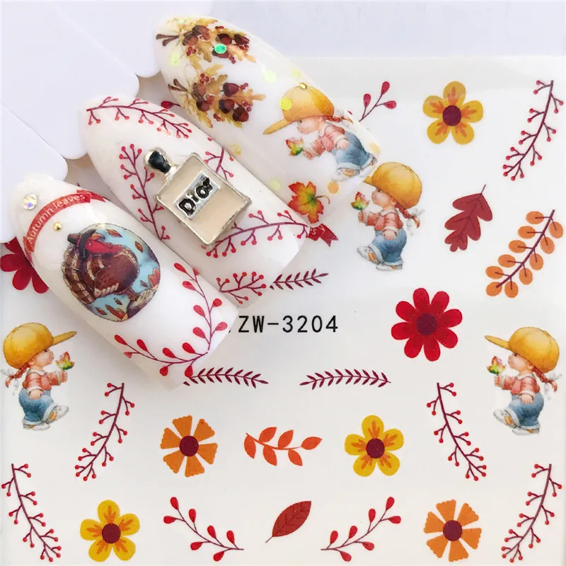 

1 PC Nail Sticker Water Decals Hot Air Balloon Flower Cat Butterfly Cactus Transfer Nail Art Decoration