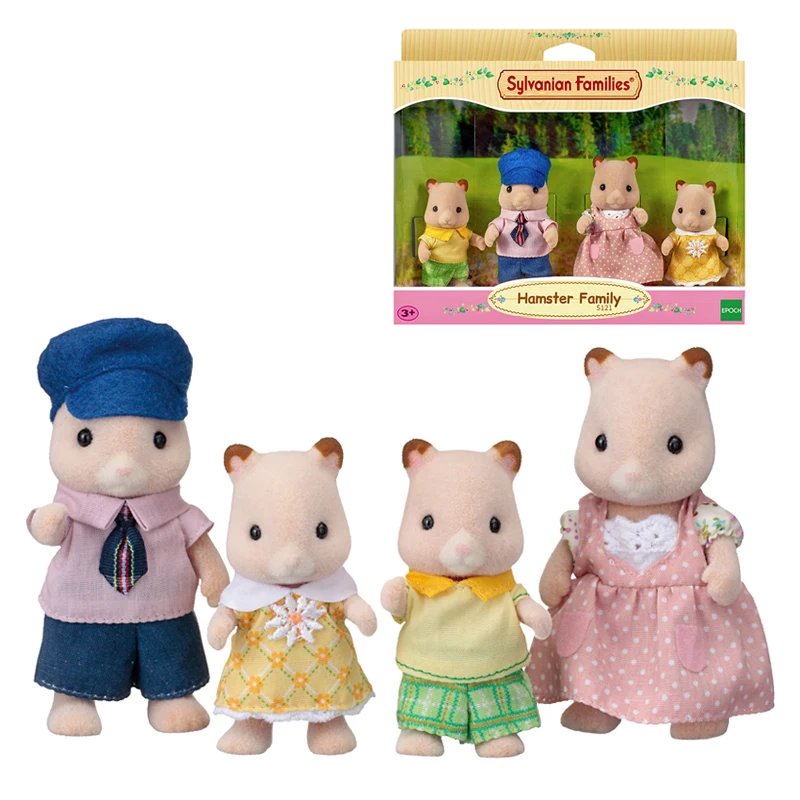 S01 Sylvanian Family хомяк семейный кукольный домик 4 шт. Набор фигурок родители и дети