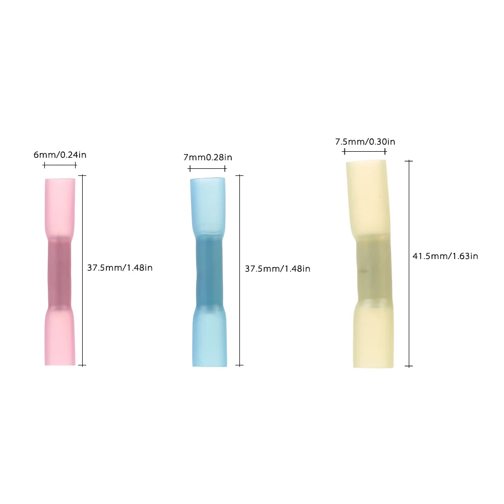 Hot 100PCS 3Size AWG Solder Seal Wire Connectors Heat Shrink Butt Connector Terminals Electrical Waterproof Insulated | Обустройство