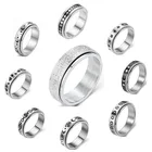 Кольцо-Спиннер SIZZZ для мужчин и женщин, поворотное обручальное кольцо из нержавеющей стали 8 мм, 9 колец для декомпрессии, с инициалом хвоста