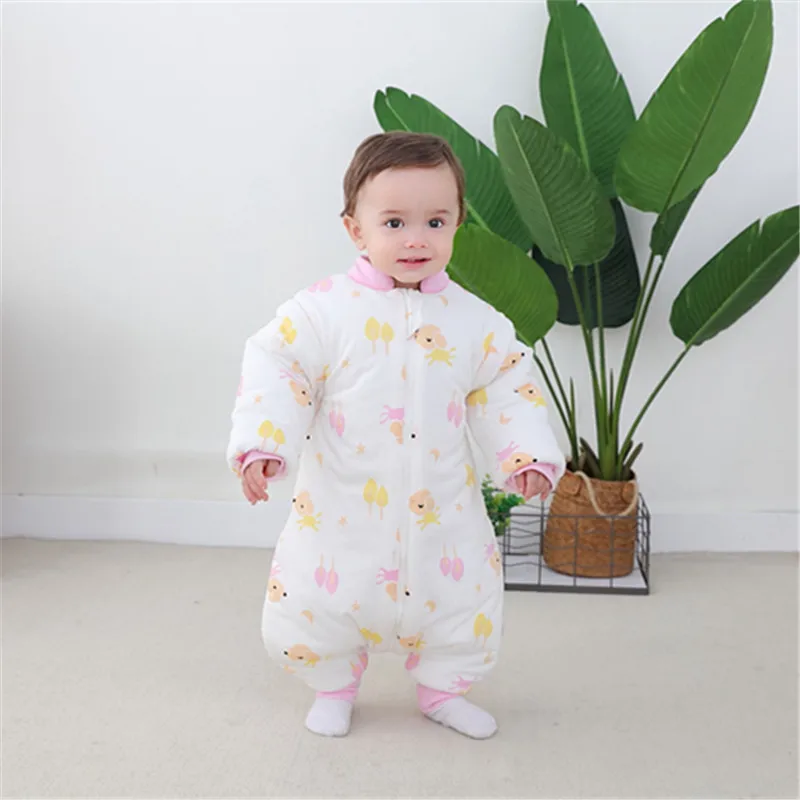 Зимний детский спальный мешок из плотного хлопка комбинезоны с разрезами на