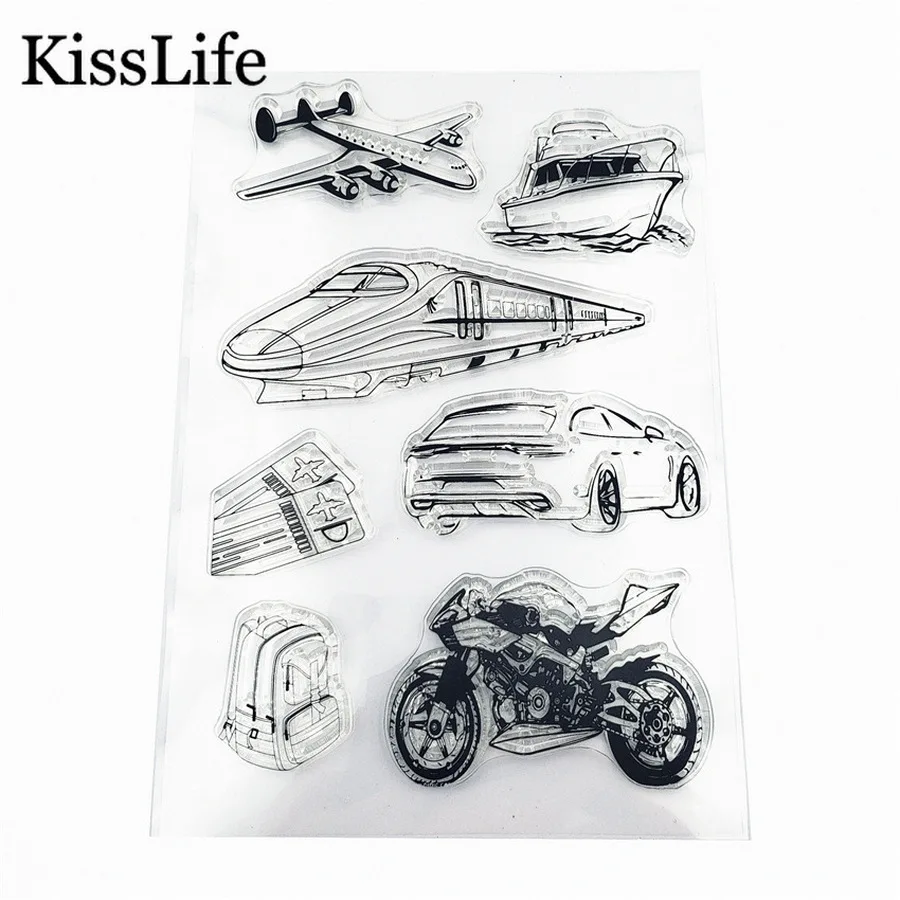 1 лист самолета пуля поезд корабль мотоцикл чистые резиновые штампы для