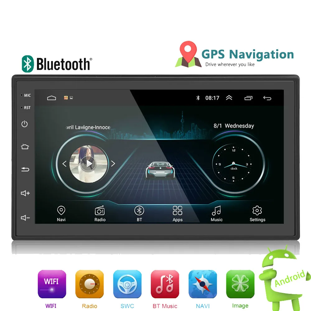 2din Android автомобильный мультимедийный MP5 плеер радио GPS Navi WI FI 2 Din 7 ''сенсорный