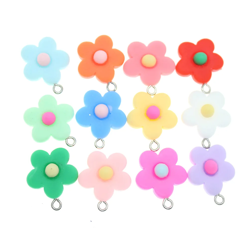 

Yamily 12pcs/ 19*mm Resin Little Daisy Sun Flower Charm Pendant For Keychain Earring DIY Fashion Jewelry Making Accessories