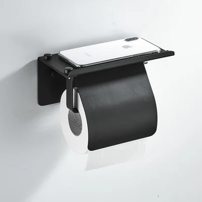paper roll holder Набор аксессуаров, угловой кронштейн, бумажный кронштейн, кронштейн для туалетной щетки, один набор черных аксессуаров для ванной комнаты из нержавеющей стали - Color: paper roll holder