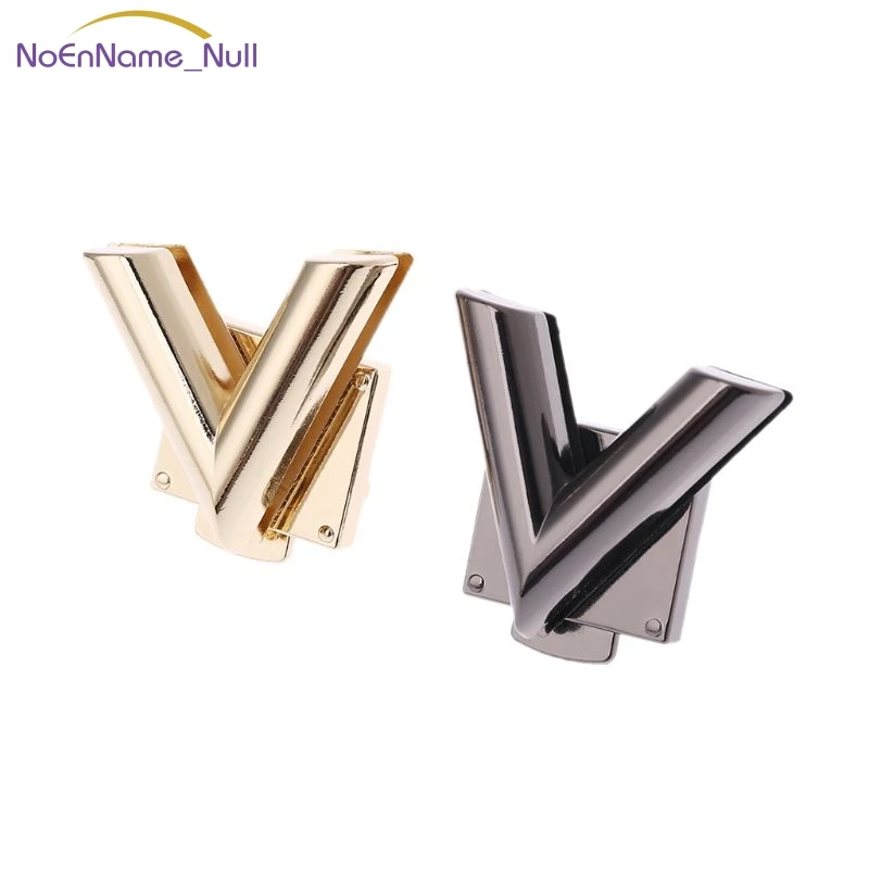 

V Shape Clasp Turn Locks Twist Lock Metal Hardware For DIY Handbag Shoulder Bag Purse JUL29