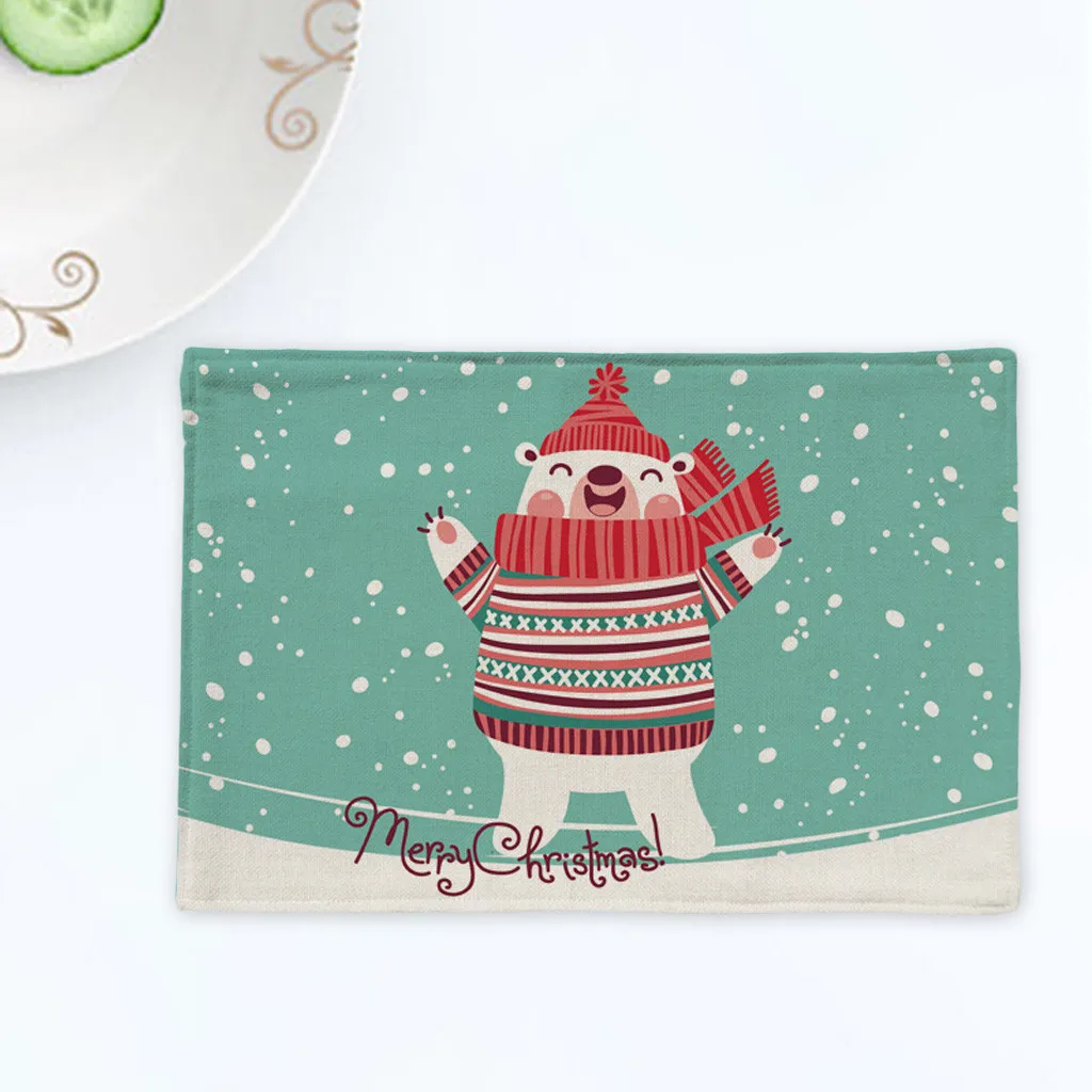 E Christmas Table Placemat Restaurant Hotel Creative Household Goods for dining table Xmas Decorations for home set de table F916 - Цвет: E