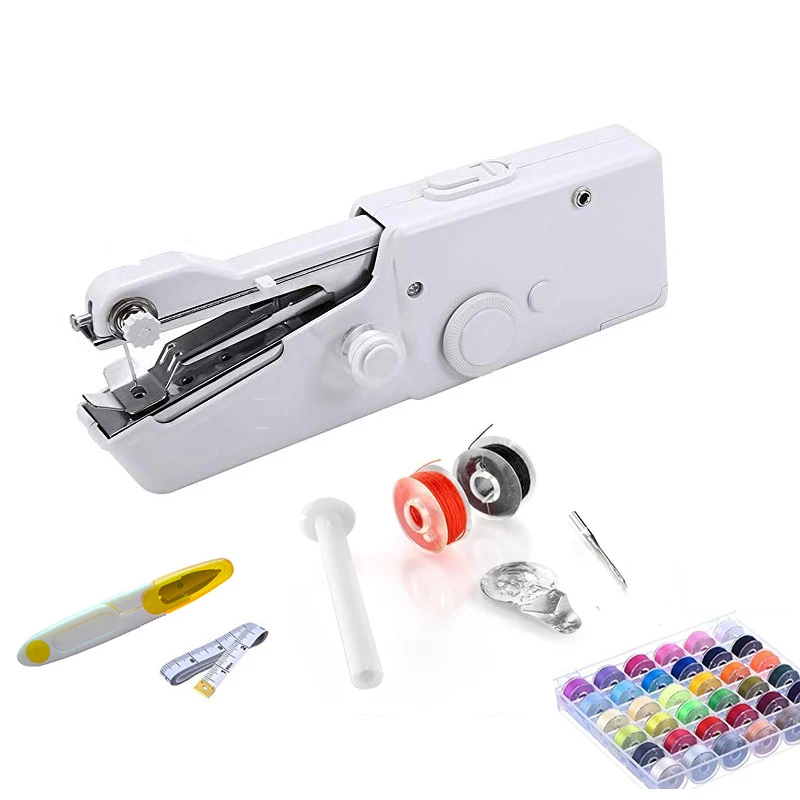 Sewing set Портативная мини-швейная машина, Ручное шитье, рукоделие, беспроводные инструменты, электрическая швейная машина, набор для шитья, ремонт, сделай сам, путешествия - Цвет: Sewing set