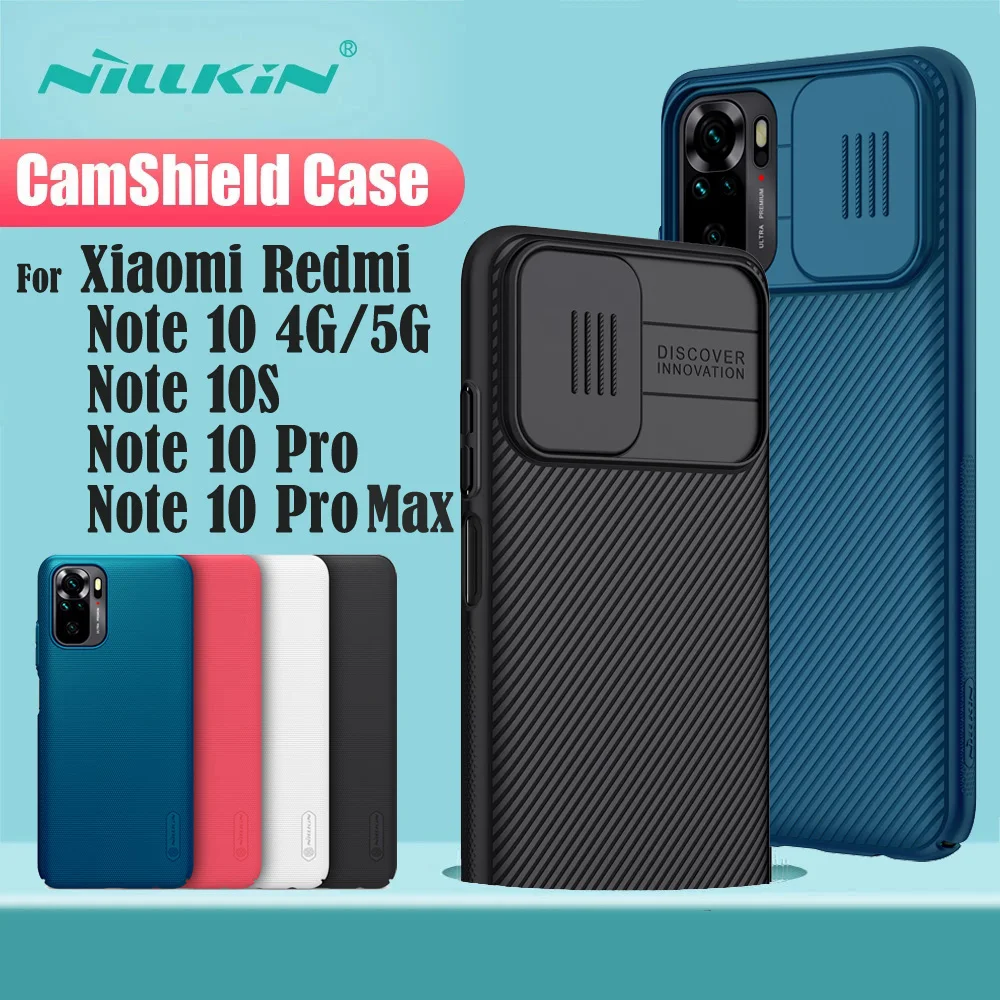 For Xiaomi Redmi Note 10 Pro Max Cover Note10 10S 4G 5G Case NILLKIN CamShield Slide Camera Lens Protection For Redmi Note10 Pro