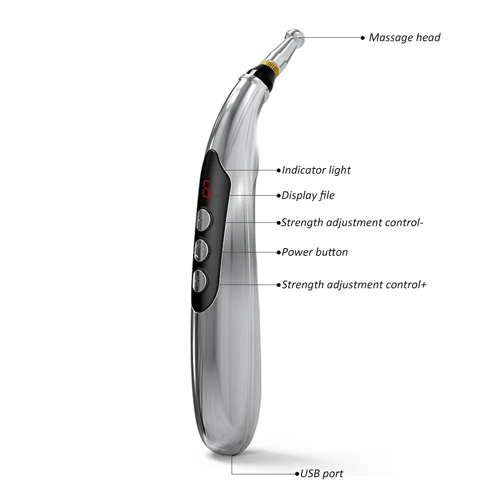 

USB Charging Meridian Acupoint Pen Massage Relieve Pain Acupuncture Pen Therapy Heal Massage Pen Relief Pain