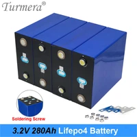 turmera 3 2v 280ah lifepo4 battery 12v 24v 280ah rechargeable battery pack for electric car rv solar energy storage system notax