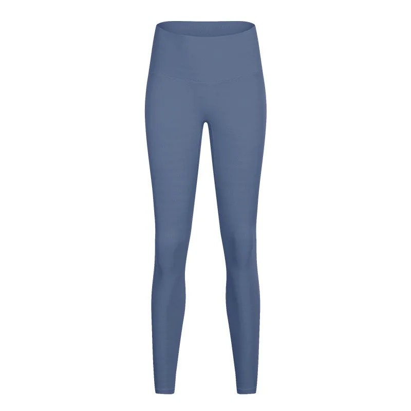 Grey Blue Цветные жаккардовые полосатые спортивные Леггинсы для фитнеса, женские леггинсы с высокой талией для занятий спортом, спортзала, йоги - Цвет: Grey Blue