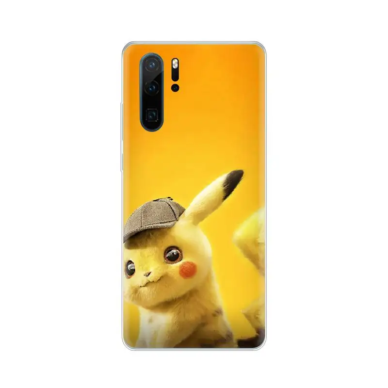 Милый чехол с рисунком Пикачу Покемон мягкий для телефона Huawei P8 P9 P10 P20 P30 Pro Lite smart Z