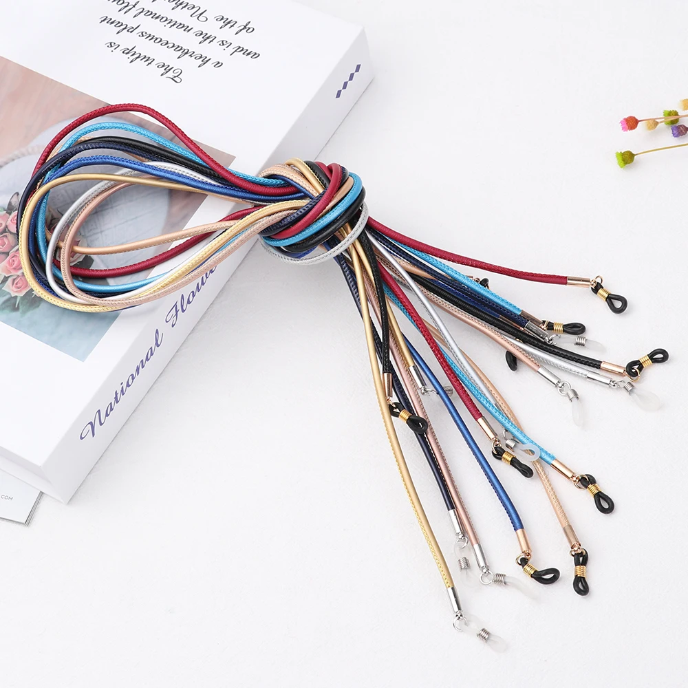 1 шт. унисекс Нескользящие очки из искусственной кожи веревка для очков шнурок