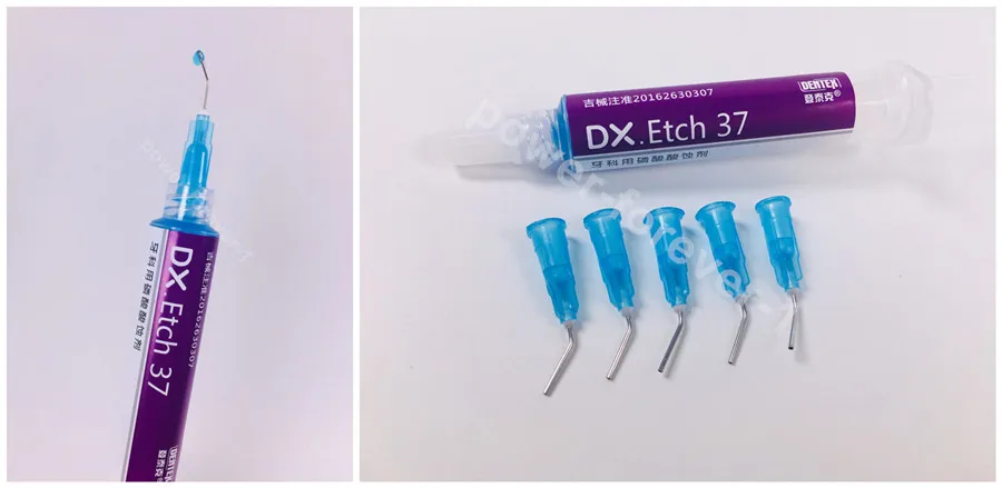 20Syringes/Lot Dental Blue Etch Acid Etching Gel Dentex Dentin Enamel 37% Dentex Delivery Syringe Tips