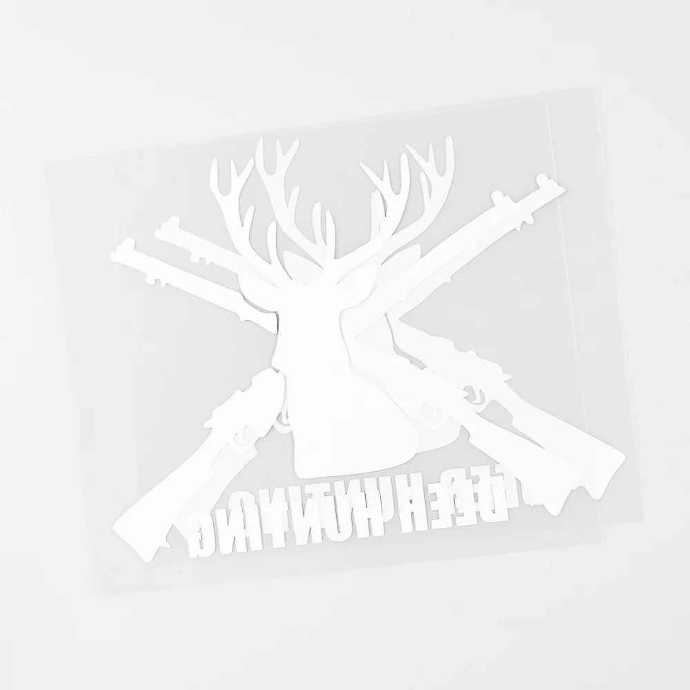 

YJZT 15.4CM12.9CM Personality Deer Hunting Vinyl Animal Car Sticker Decal Black/Silver 8C-0711