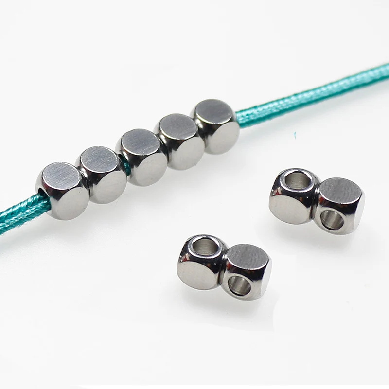 

50pcs/lot 304 Stainless Steel Fine Spacer Beads 2 3 4 5 6mm Hypoallergenic Metal Loose Beads DIY Jewelry Making For Women Men