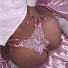 Женские новые сексуальные однотонные стринги, простые украшения в виде бабочек, кружевные, льняные, удобные, несколько цветов, одежда для сна, трусики, ночное белье