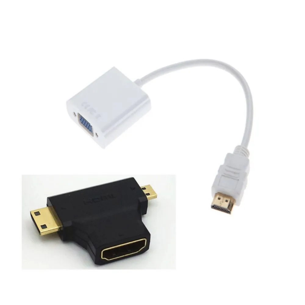 Micro HDMI к VGA Женский с адаптер 3 в 1 мини конвертер цифровые кабели|Кабели VGA| |