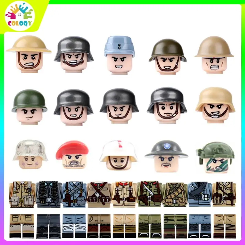 

Кирпичи, пистолет Второй мировой войны, солдаты, игрушки, немецкие фигурки оружия, копии солдат, армия, военные строительные блоки, супер мин...