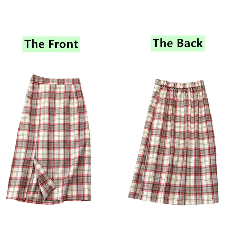 Женская длинная юбка в клетку Корейском стиле уличная одежда лето 2020|Женские