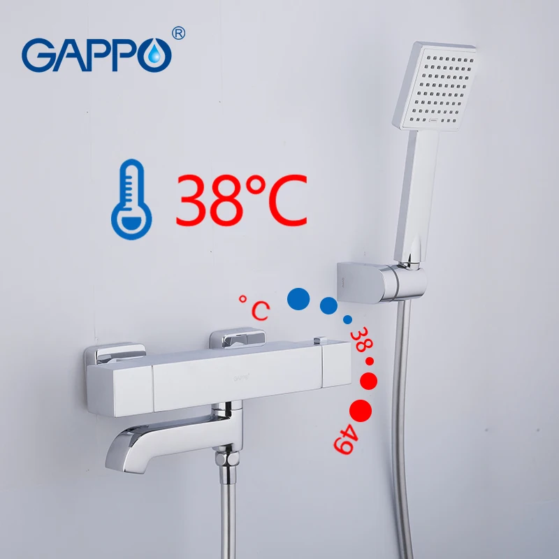 GAPPO смеситель для душа s Термостатический смеситель для душа для ванной комнаты кран для ванны смеситель для душа набор водопад душевая головка набор - Цвет: Y22726