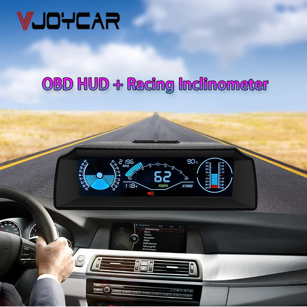 Автомобильный Инклинометр Vjoycar 2021 новейший 2 в 1 измеритель скорости наклона OBD2