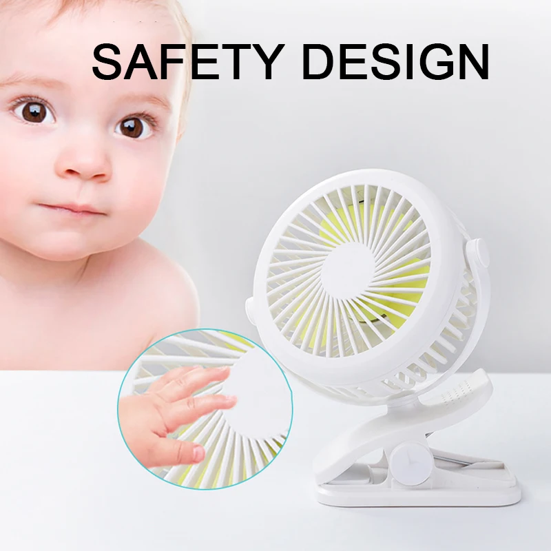 Мини вентилятор с зажимом портативный для офиса дома улицы детская коляска