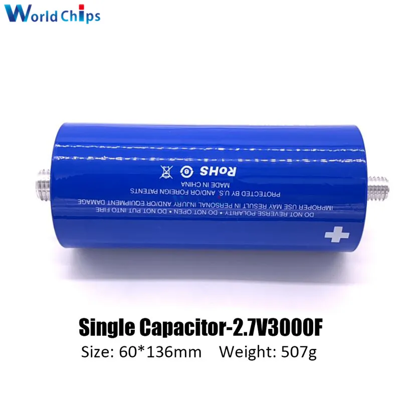 2.7V 3000F Super Farad Capacitor Long Foot for Car Auto Power Supply 2.7V3000F 136*60mm Capacitance | Электронные компоненты и