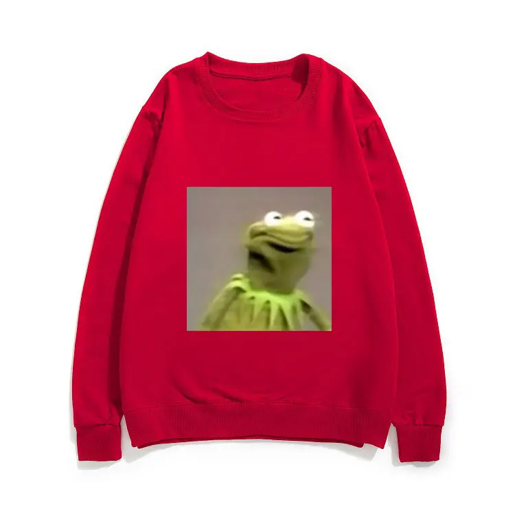 

Autumn Winter Cotton Unisex Streetwear Kawaii Froggy Frog Pullover Everyday Leisure Clothes Oversized Loose Men Women Tracksuit