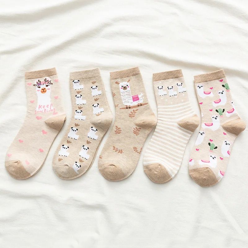 Новогодние дешевые милые кавайные Компрессионные носки Харадзюку для женщин с