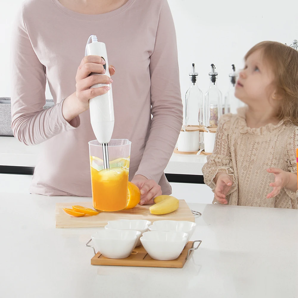 

4 In 1 Vegetable Multifunction Non Slip Handheld Food Stick Stirring Cup Whisk Hand Blender Stainless Steel Anti Splashing