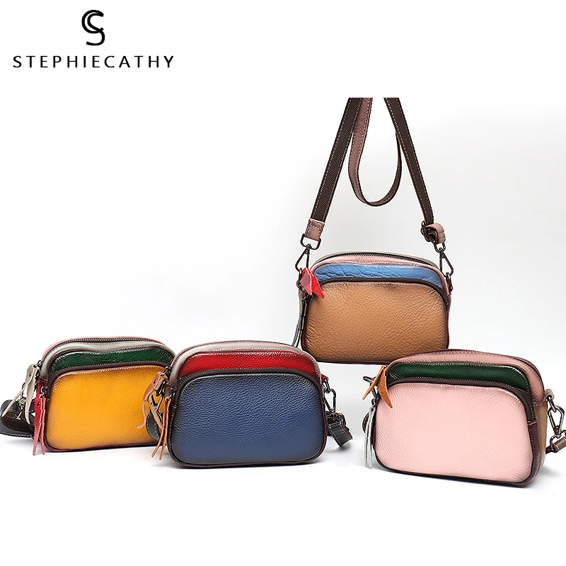 SC женские ретро сумки-почтальонки из натуральной кожи Роскошные случайные цвета