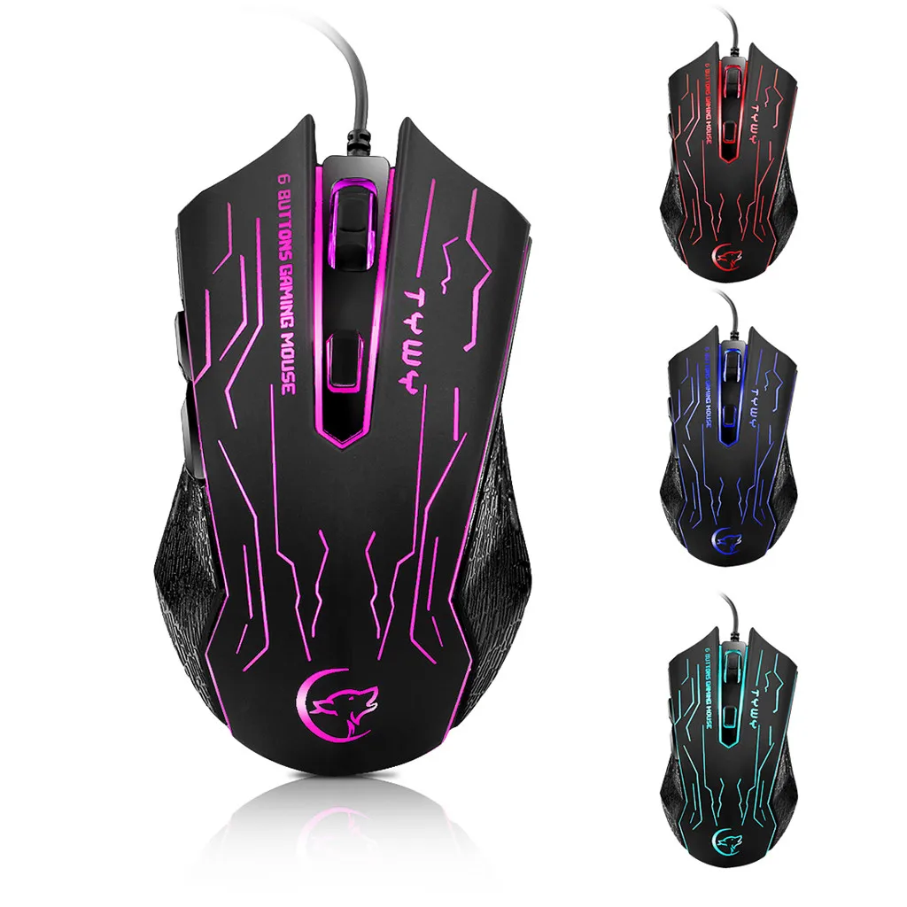 

Wired Mouse Colorful breathing light mouse 6 Button USB Chargeable Professional Gaming Gamer Mouse Optical For PC Laptop Gaming