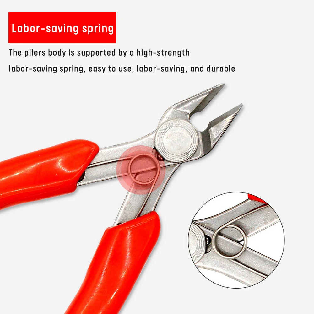 

KM-037 Diagonal Pliers Mini Wire Cutter Small Soft Cutting Electronic Pliers Wires Insulating Rubber Handle Model Hand Tools