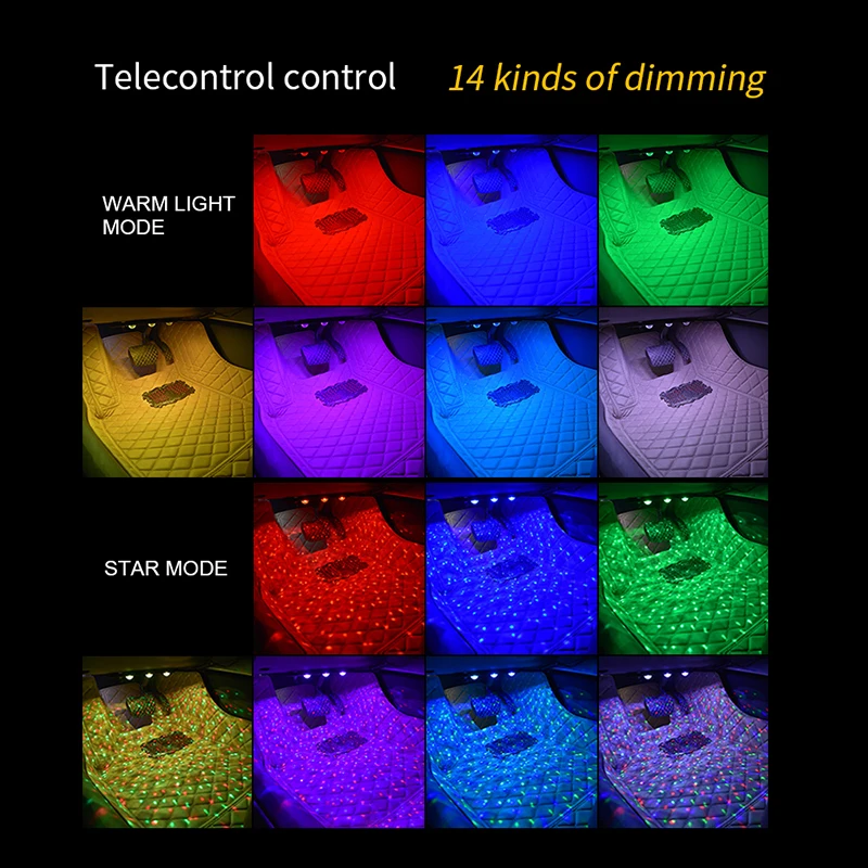 

For Jeep TJ jk Jl Grand Commander Cherokee Wrangler Renegade Compass Car Interior LED Light USB Remote Control Ambient Lighting