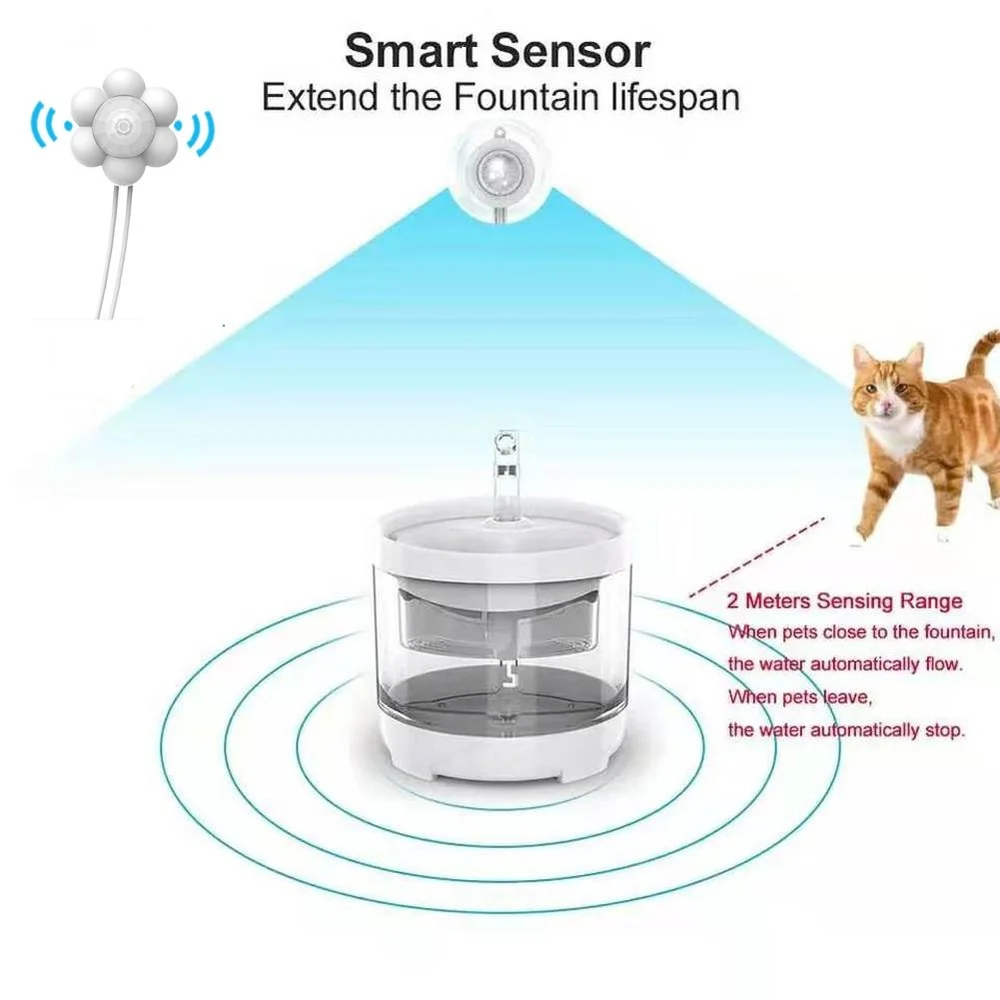Кошка Собака фонтан воды с инфракрасным датчиком движения Автоматический