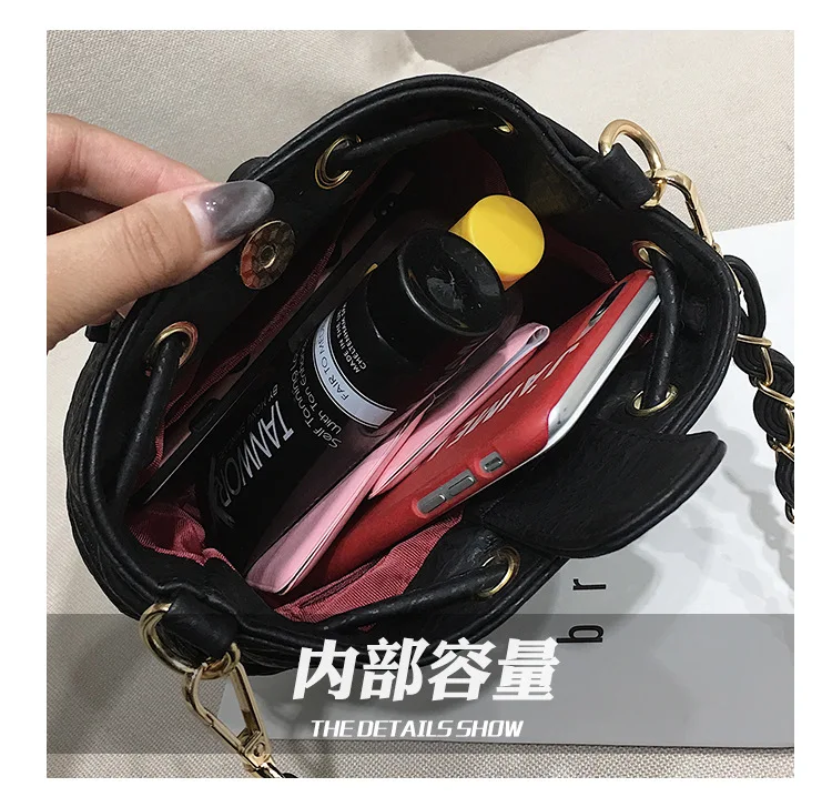 Модная дизайнерская роскошная женская мини сумка-ведро стеганая дамская сумочка