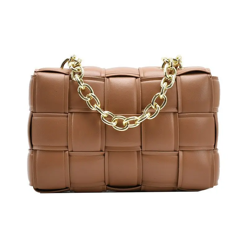 

2020 Real Woven Bag Female 2021 New Inclined Bag, Fashion Handbag Mini Han Edition Chain Single Shoulder