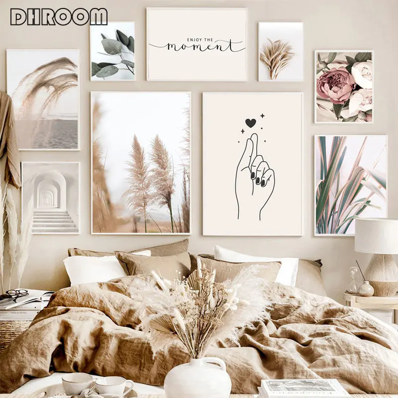 Настенный постер с изображением одуванчика бежевого цвета | Дом и сад