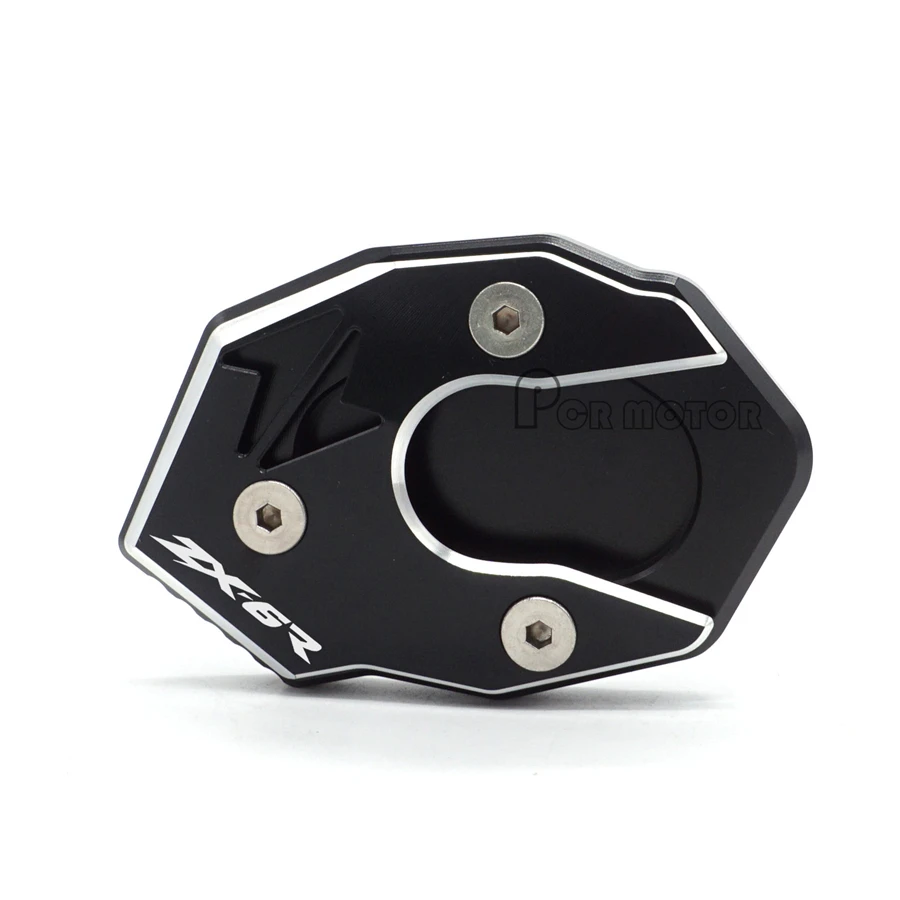 Newest LOGO ZX-6R CNC Aluminum Side Stand Extension Enlarge For KAWASAKI ZX6R ZX 6R 2009-2016 2010 2011 2012 2013 2014 2015 | Автомобили и