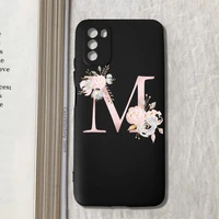 for xiaomi redmi note 10 pro 9 9c 9a note 9 pro cute rose gold letters phone case for poco m3 pro x3 pro f3 alphabet gold cover