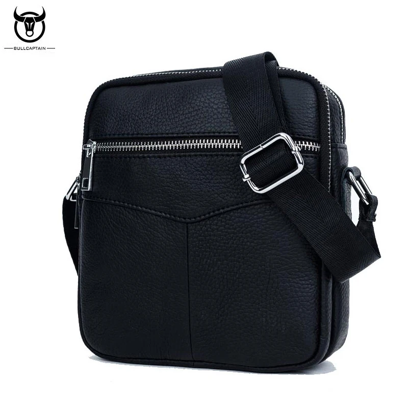 Сумка мессенджер мужская из натуральной кожи на молнии с отделением для