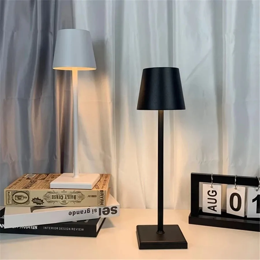

Modern Creative Cordless Bar Table Light USB Rechargeable Desk Lamp Portable LED Bedside Night Light For Restaurants Cafe Hotel