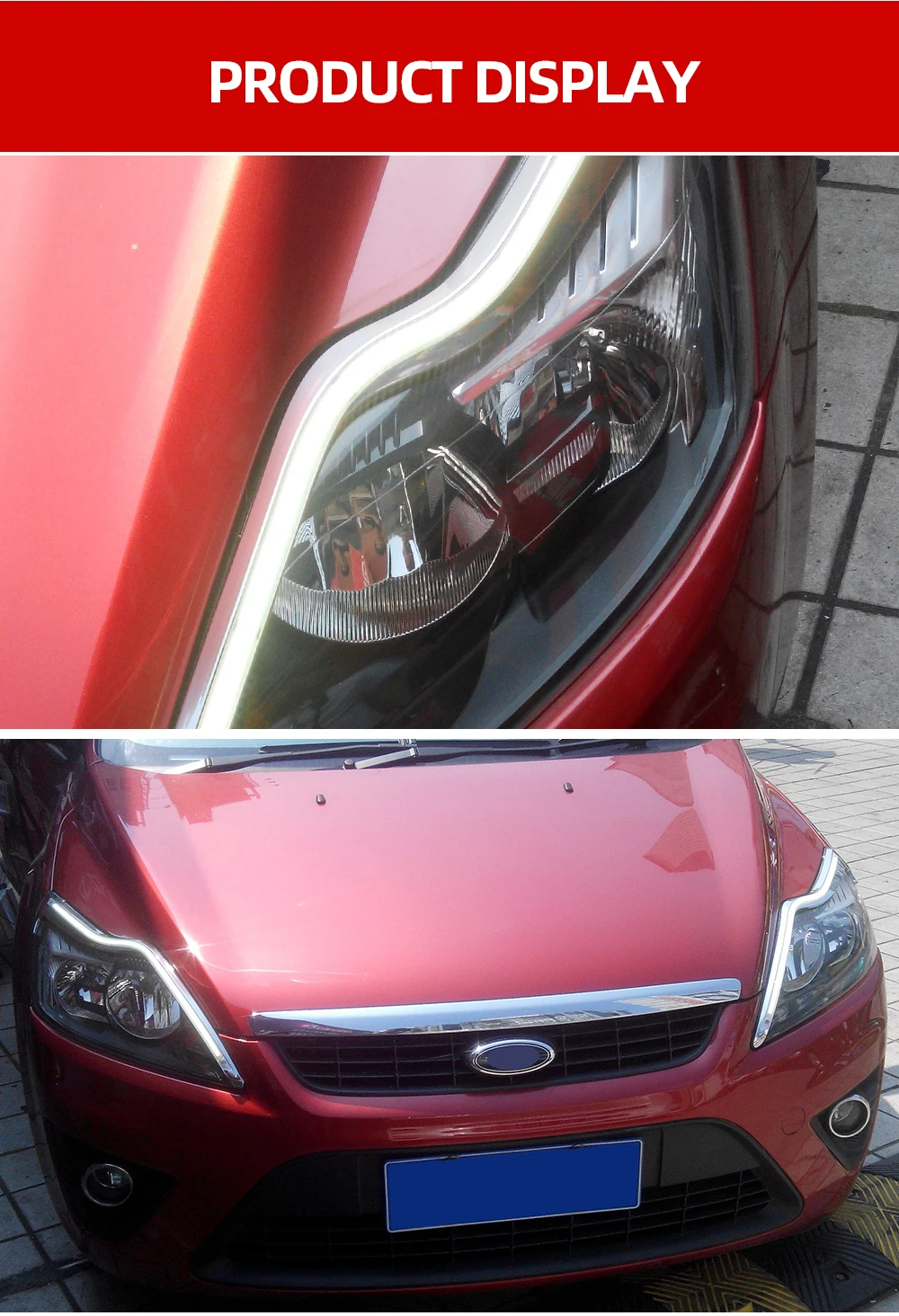 2 шт. для Ford Focus 2 MK2 2009 2010 2011 светодиодный фонарь для автомобиля украшение фар желтый указатель поворота DRL светодиодный фонарь дневного света