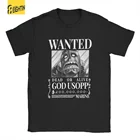 Удивительная Мужская футболка Usopp с круглым вырезом, захотели постер, Черная Мужская хлопковая футболка с коротким рукавом, футболки, взрослые Топы