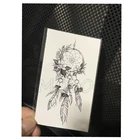 Временная тату-наклейка для черного цвета в стиле Ловец снов; Пером цветами поддельные татуировки водостойкие татуировки ноги рука маленький Размеры для женщин и девушек